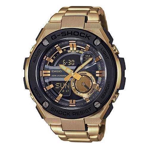 Image of G-Shock forgyldt rustfri stål quartz multifunktion (5475) Herre ur fra Casio, GST-210GD-1AER